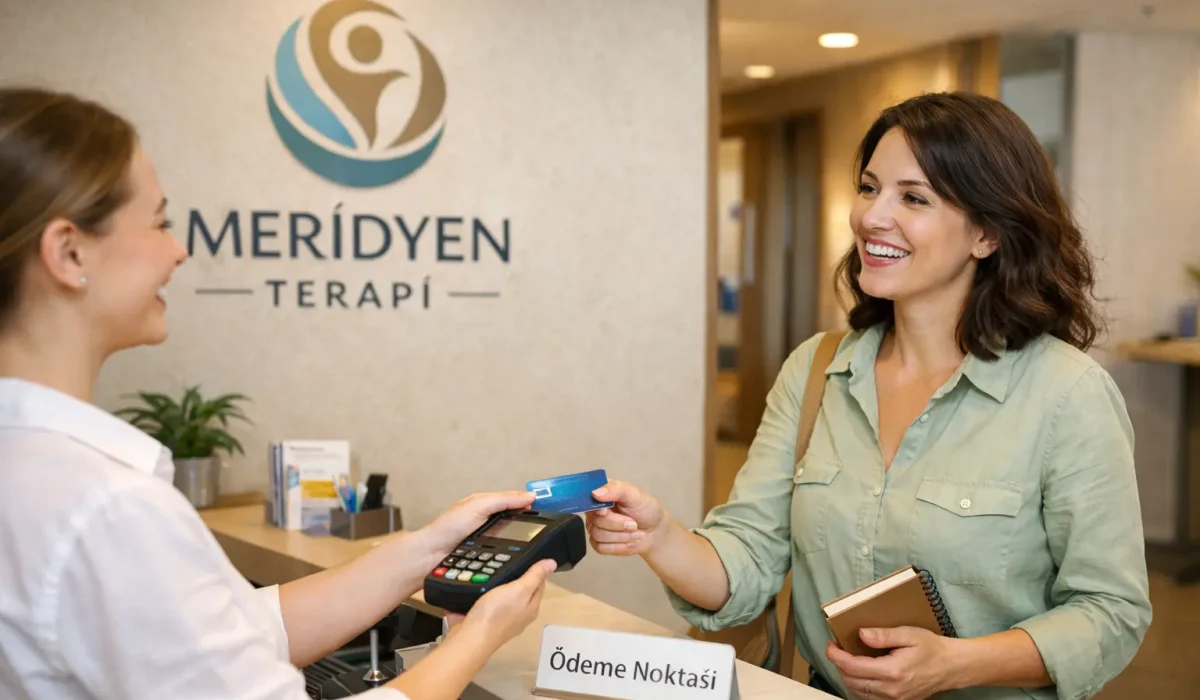 meridyen terapi seans ücreti ve ödeme yapan mutlu danışan